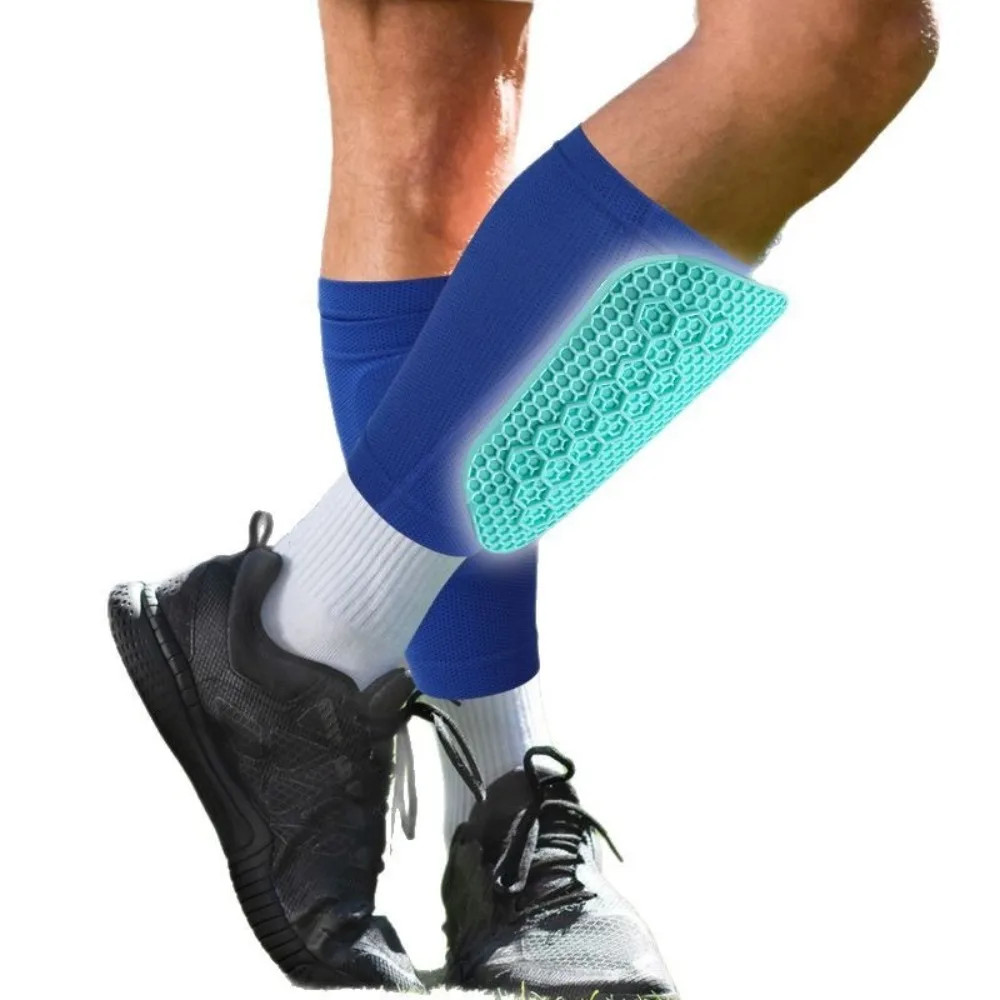 1 Pair Lightweight Soccer Shin Guards Shock Absorbing Shockproof Silicone Footba