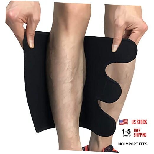 Calf Brace, Shin Splint Compression Sleeve (1 Pair) for Swelling, Edema, Large