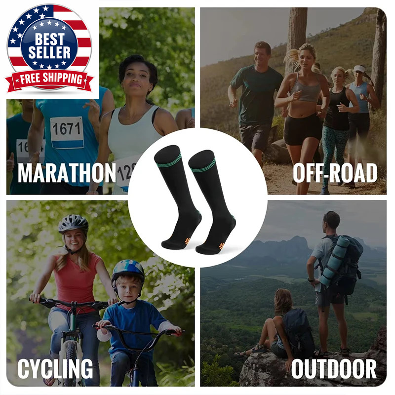 Sport Compression Socks Shock-Absorbing Anti-Slip Varicose Veins Socks Absorb Mo