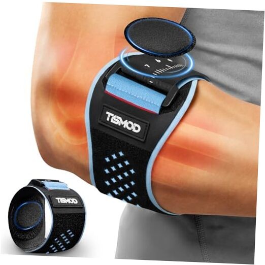 Tennis Elbow Brace for Men and Women, Elbow Support Brace with L/XL Blue+Black