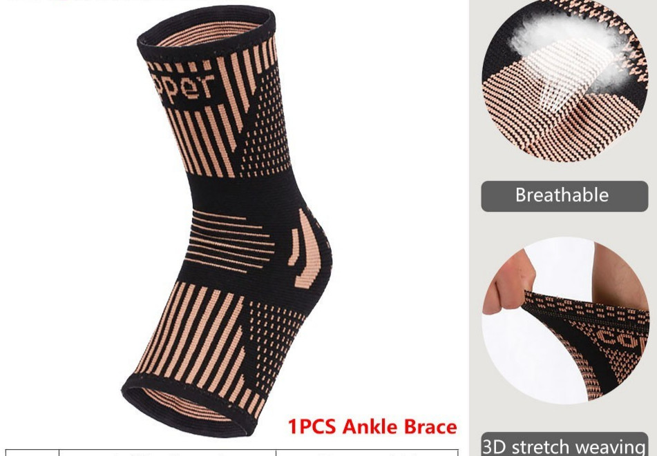 Copper Ankle Support Brace Sleeve Socks Elastic Foot Pain Relief