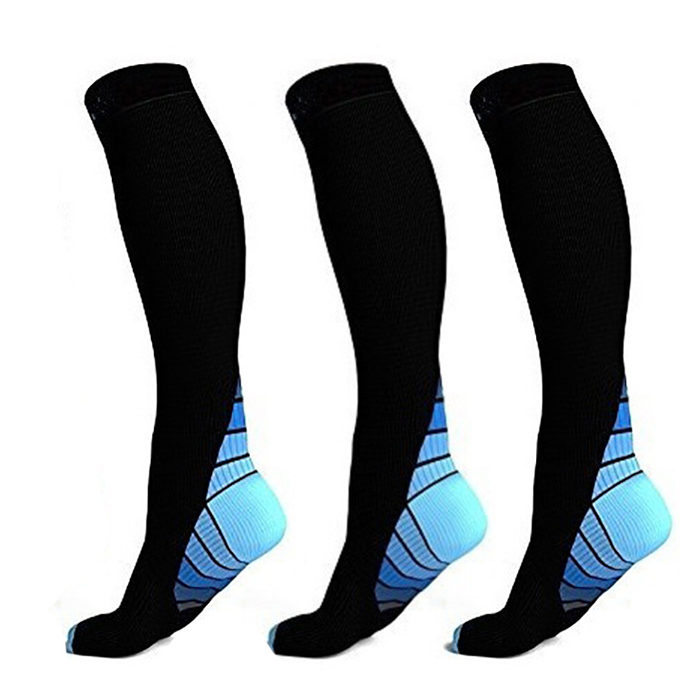 3Pairs Women Men Compression Socks Stockings Knee High S/M-L/XL Medical Support