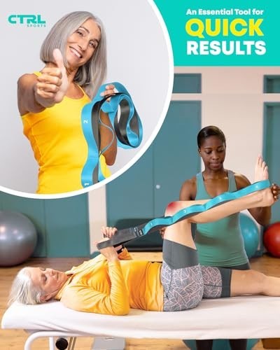Non-Elastic Stretching Strap with Loops – Yoga & Physical Therapy Band for Flexi