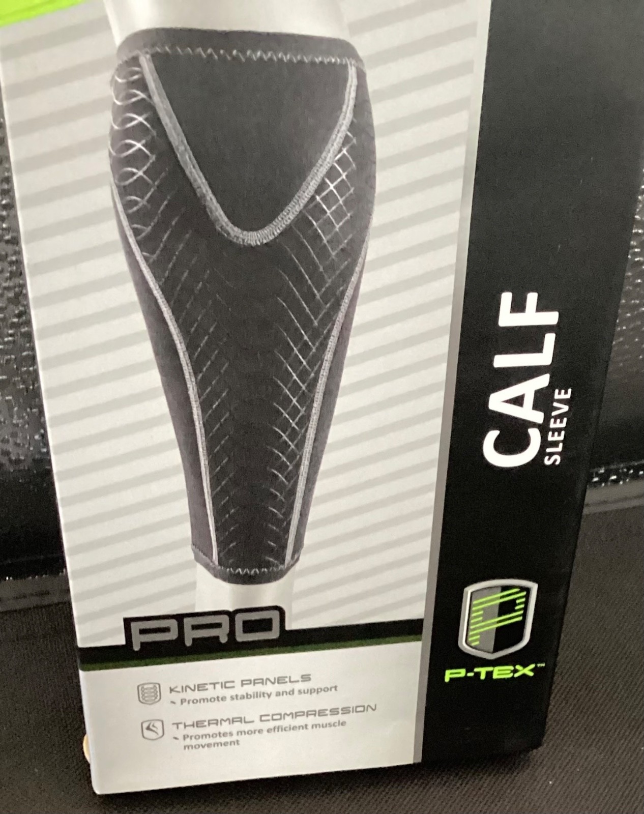 P-TEX ** PRO KNIT COMPRESSION CALF SLEEVES P-TEXC500 SIZE LARGE PAIR BLACK