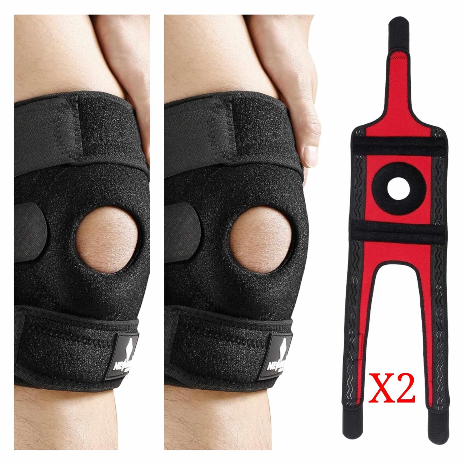 2 PACK! (XXL) NEENCA Knee Brace Support – Relieves ACL, LCL, MCL, Meniscus Tear