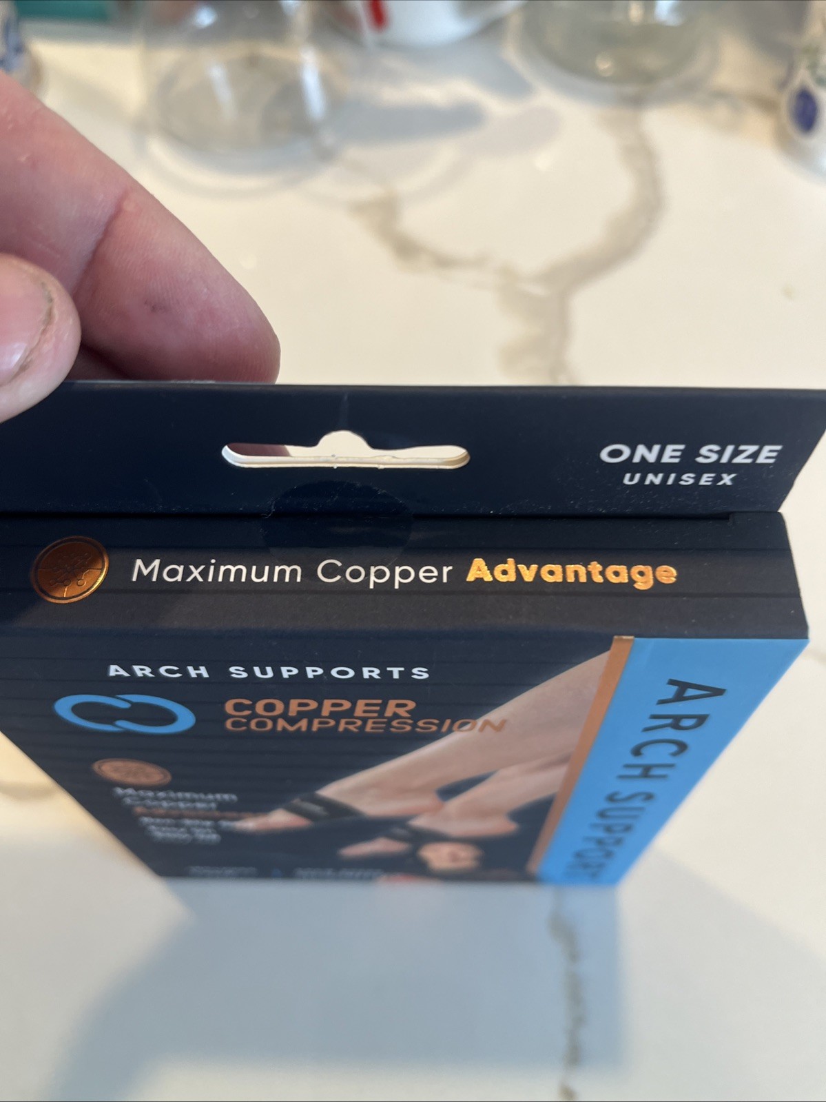 Genuine and Brand New Copper Compression Arch Support – Non-Slip 1 Pair – Black