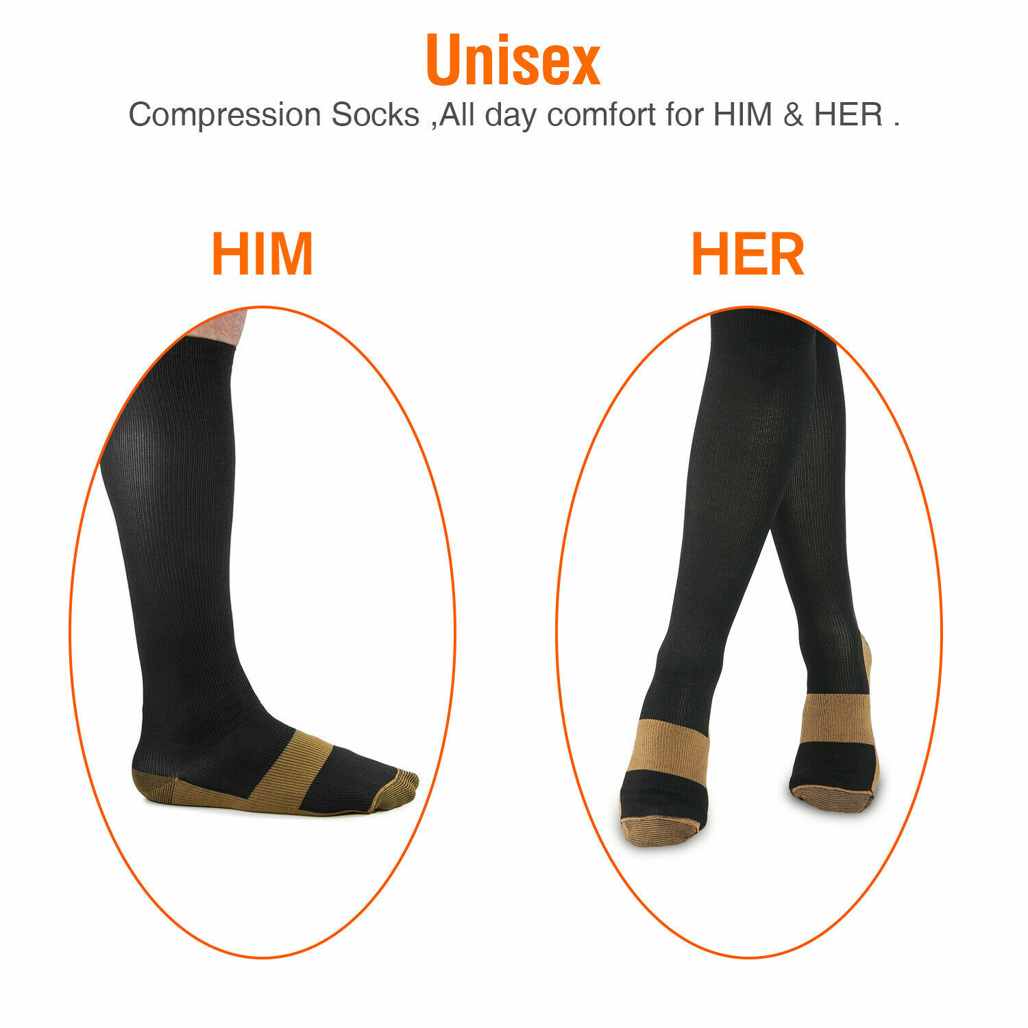 Copper Compression Socks 20-30mmHg Women & Men – Best for Running,Sports,Hiking