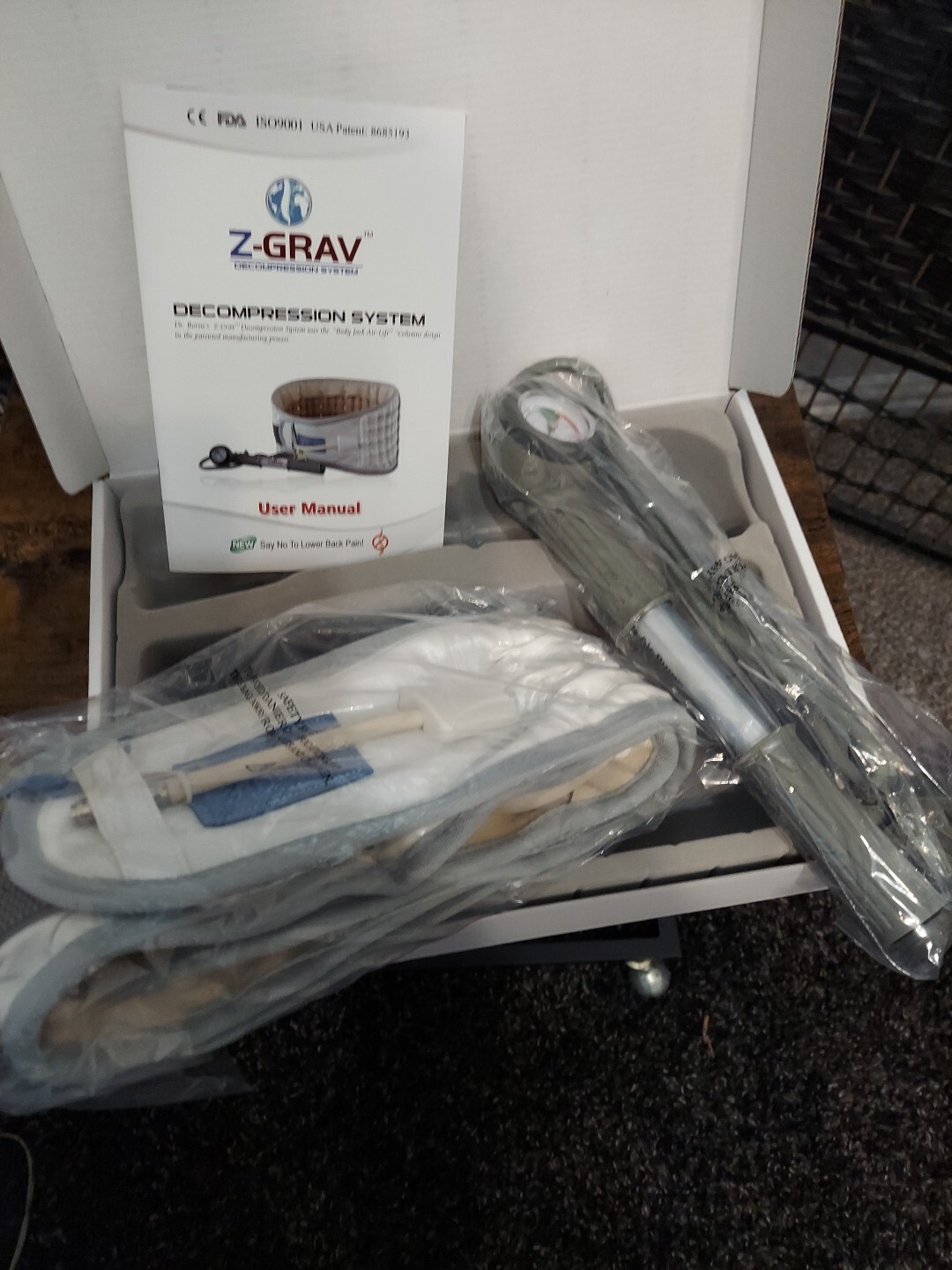 Z-Grav Spinal Decompression System Size LG Lumbar Belt Back Pain Relief 36-40”