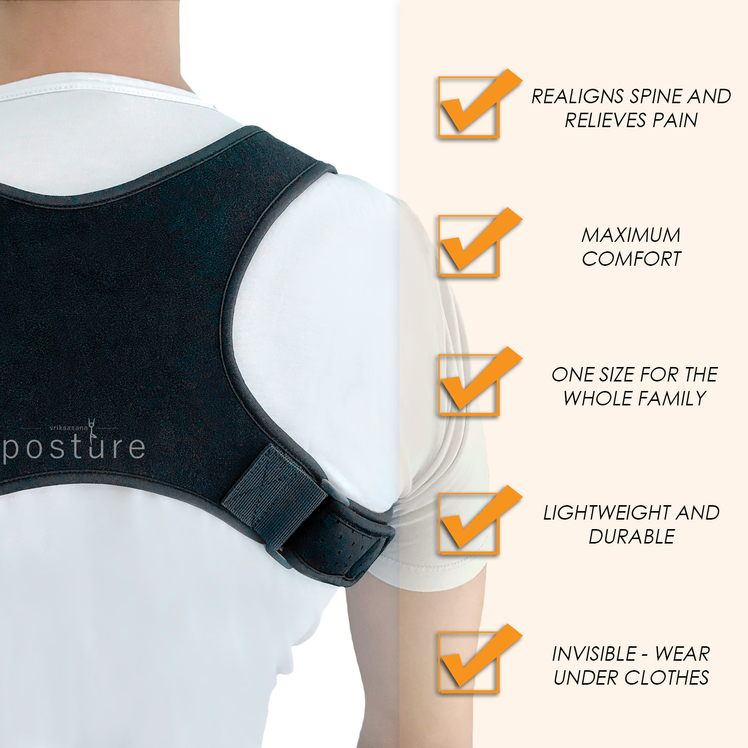 Discreet Unisex Posture Corrector That Provide Clavicle and Shoulder Support