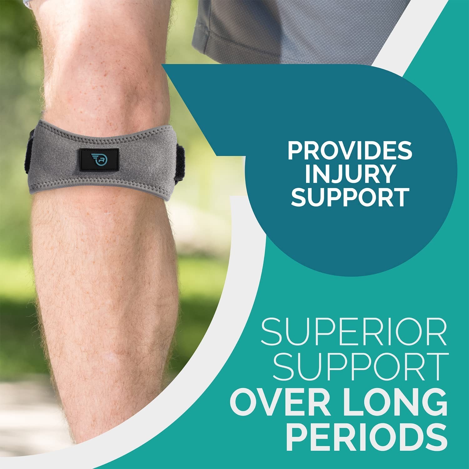Run Forever Sports Patella Strap Knee Brace for Arthritis ACL Running Grey