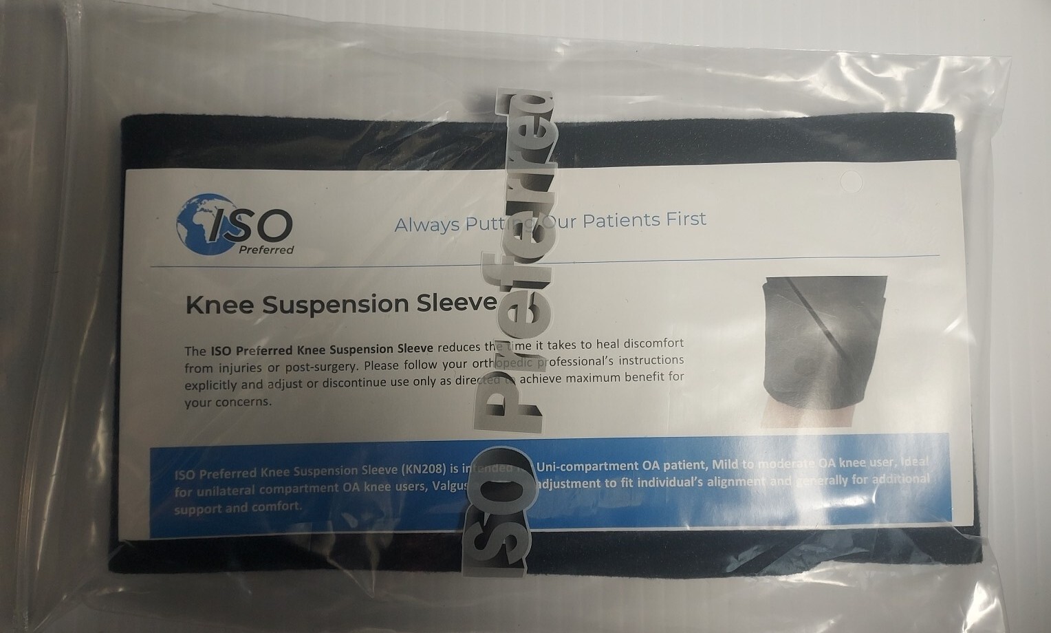 ISO Preferred ISO-KN208 Universal Knee Suspension Sleeve New Manuf 5/23