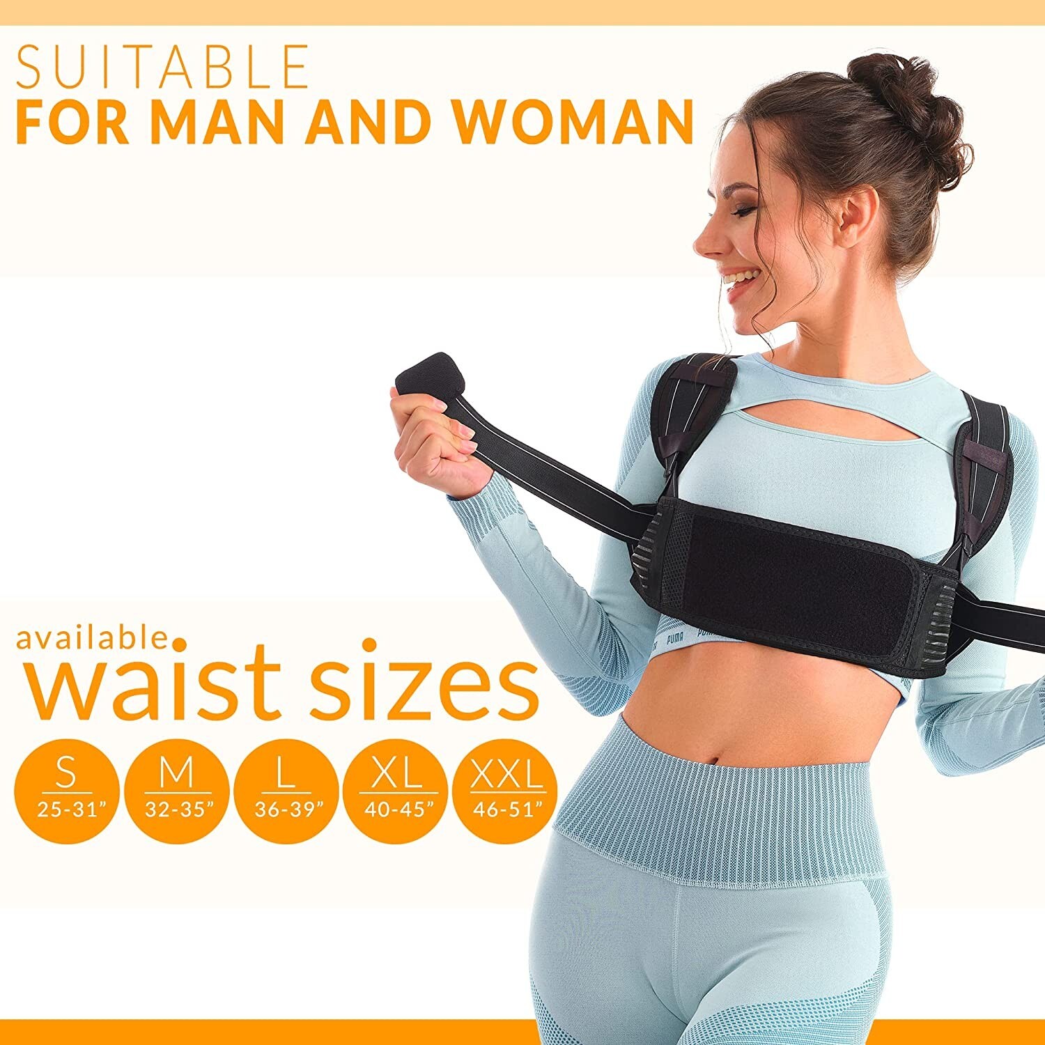 Selbite Mesh Posture Corrector for Women / Men (Large: Fits chests from 36″-39″)