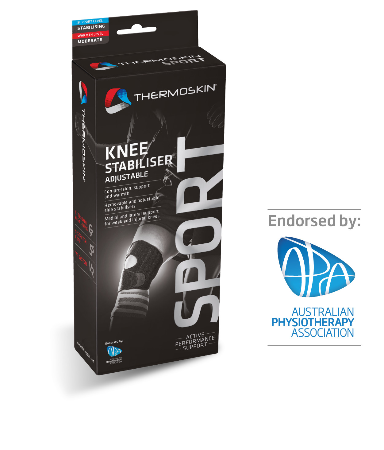 Thermoskin Sport Knee Stabiliser SM793 – Small/Medium – Runner´s Knee Adjustable