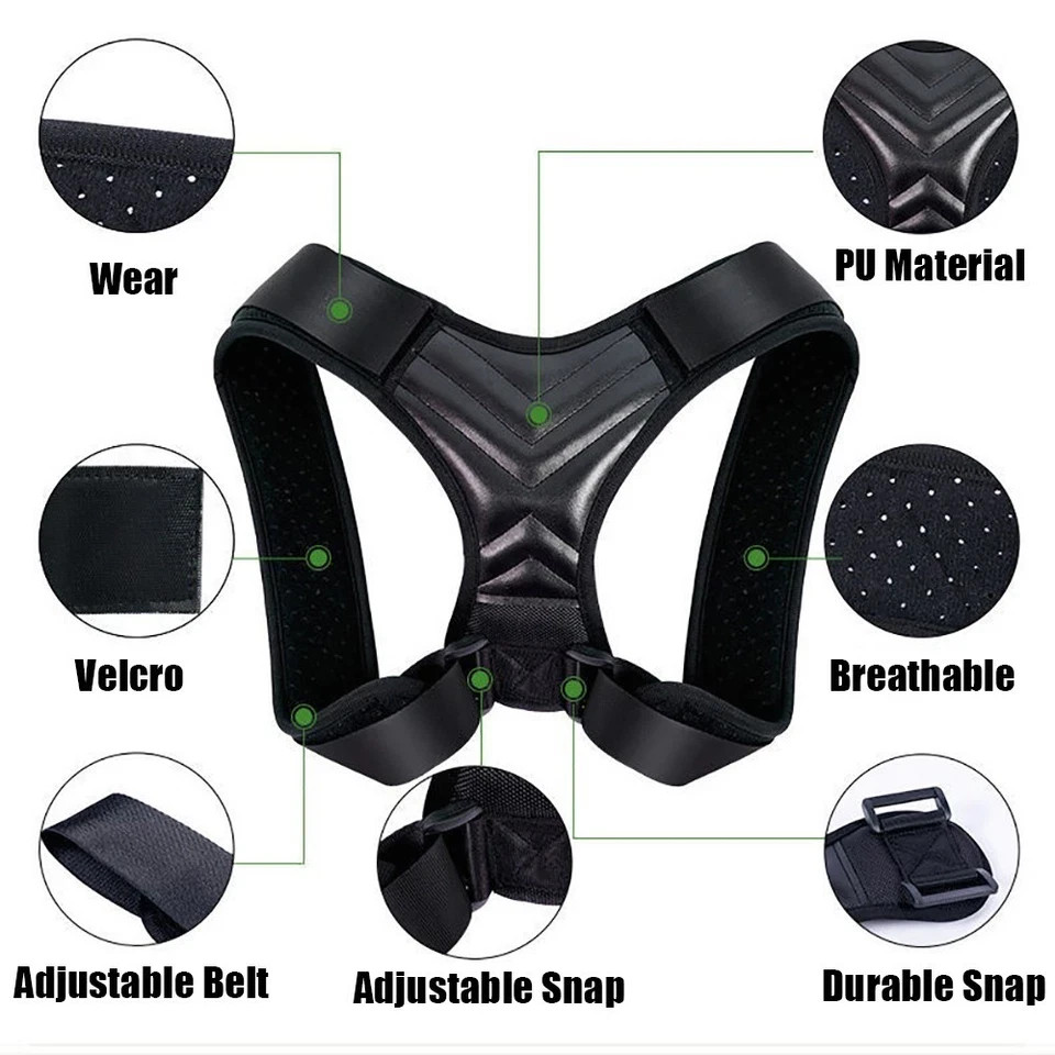 Comfort Posture Corrector Belt Adjustable Back Brace Straightener For Men Women