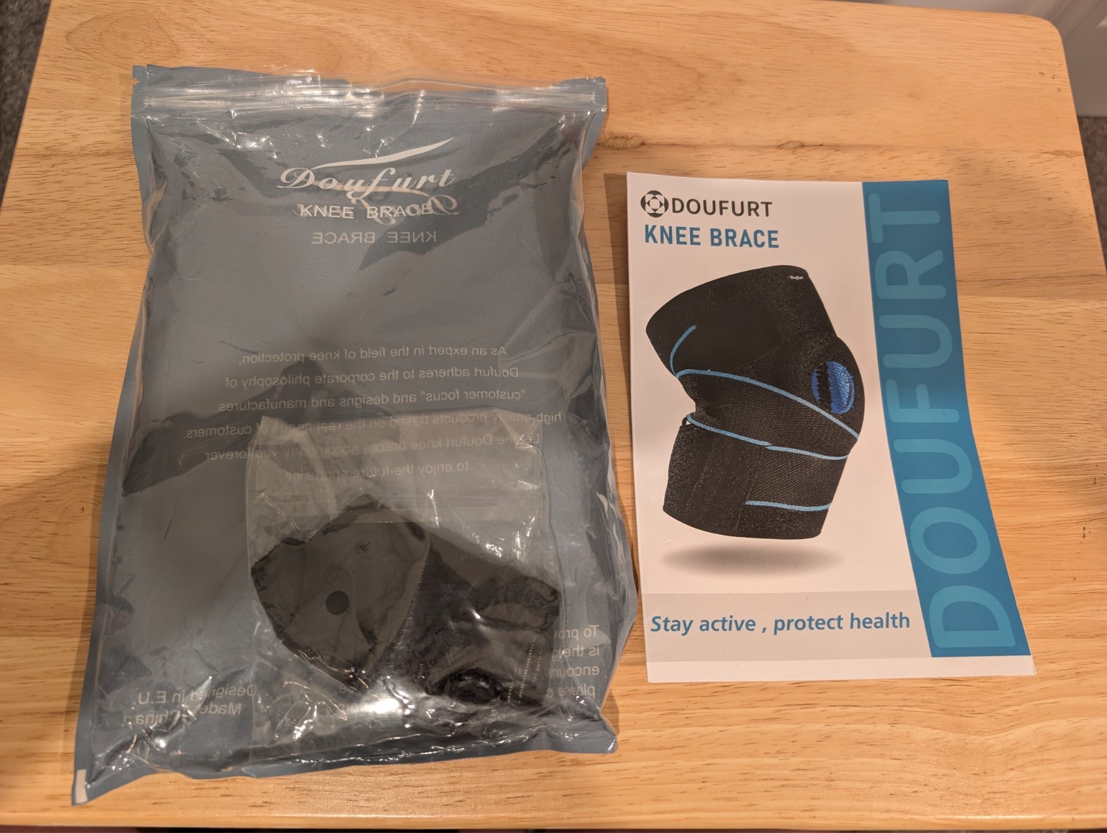 XL Doufurt Knee Brace Swelling Bursitis Joint Pain Adjustable NEW OPEN BOX