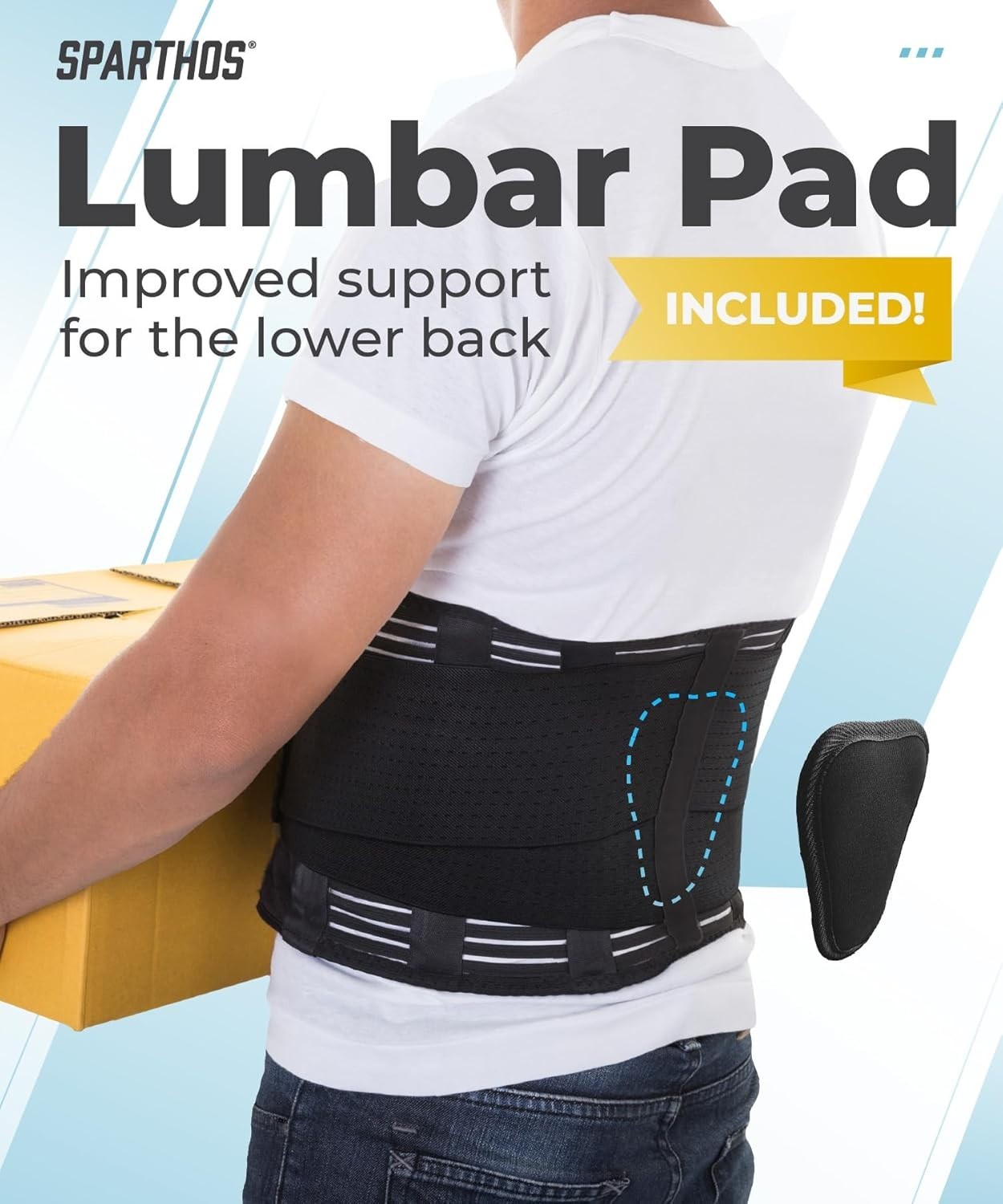 Back Brace Lumbar Support Black Large