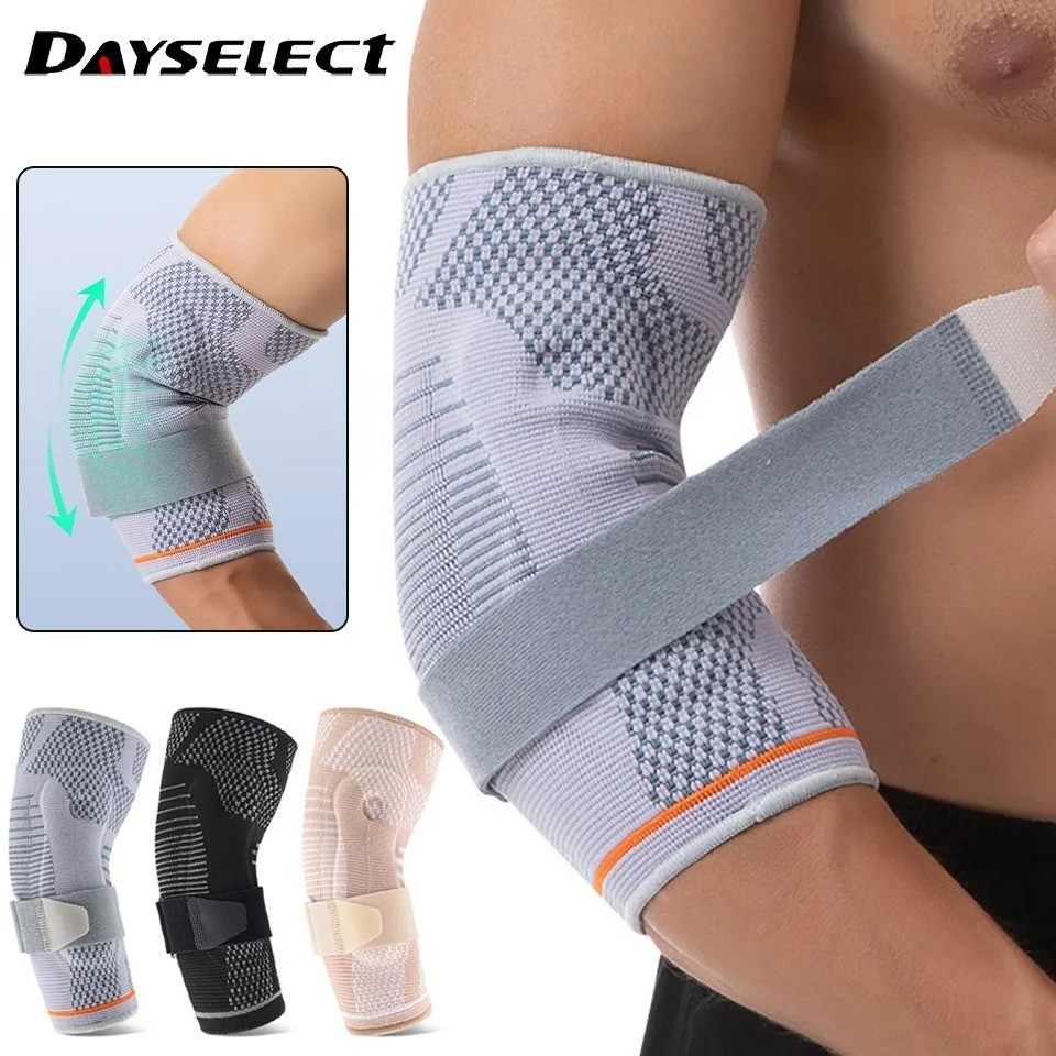 1Pcs Elbow Pads Silicone Compression Elbow Protection Sports Injuries 3D Knit
