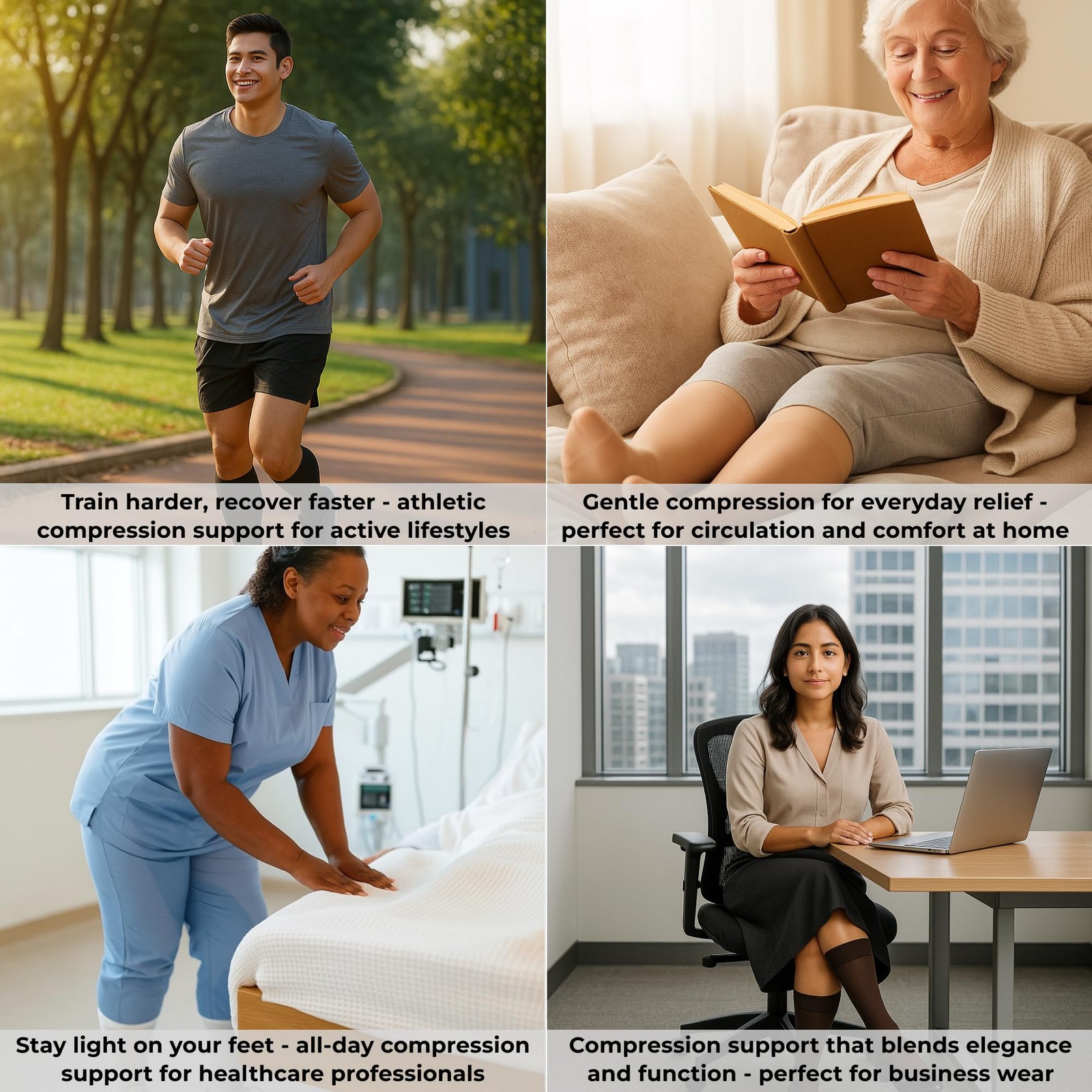 for Women and Men 20-30mmHg Wide Calf – XXL Knee High Compression Stockings f…