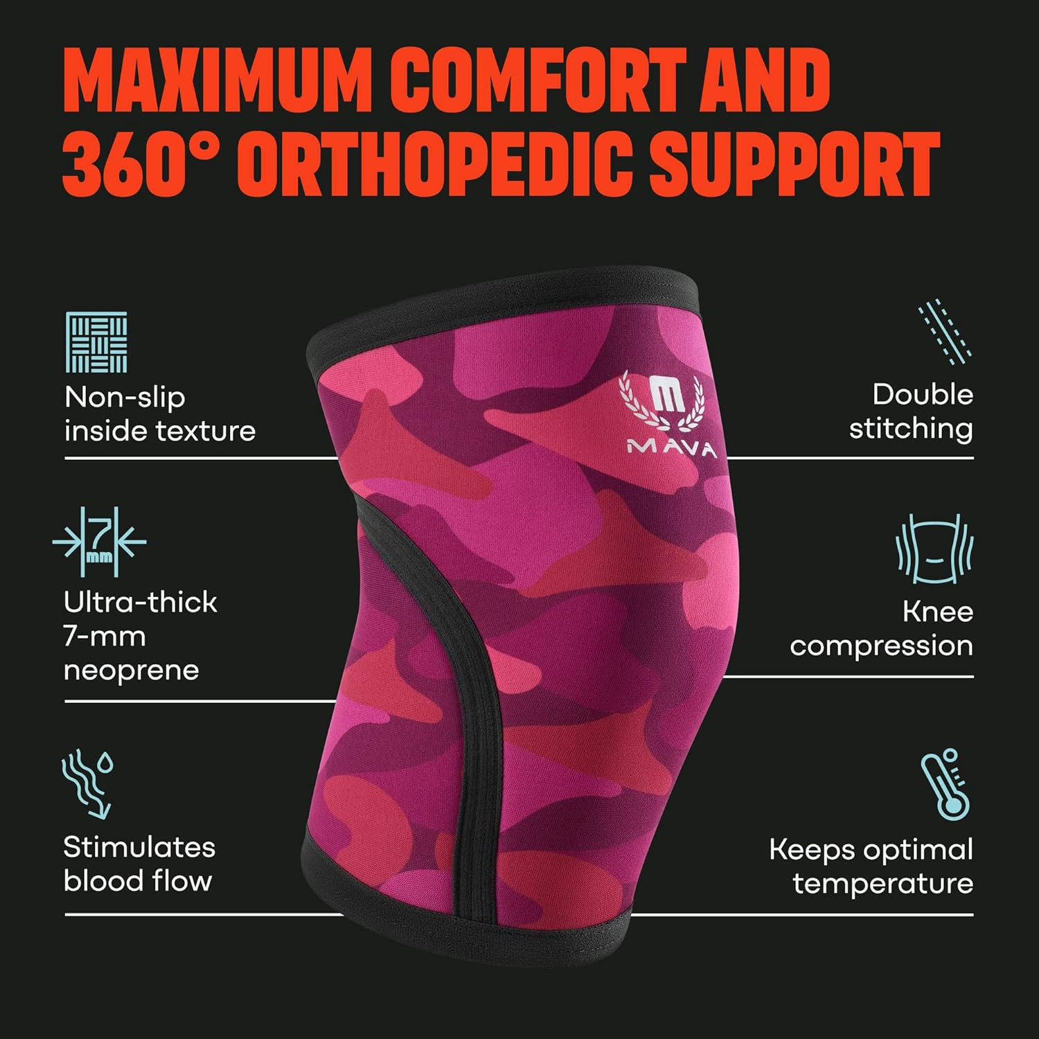 Knee Sleeves Weightlifting Men & Women, 7Mm Neoprene Knee Sleeves for Women and
