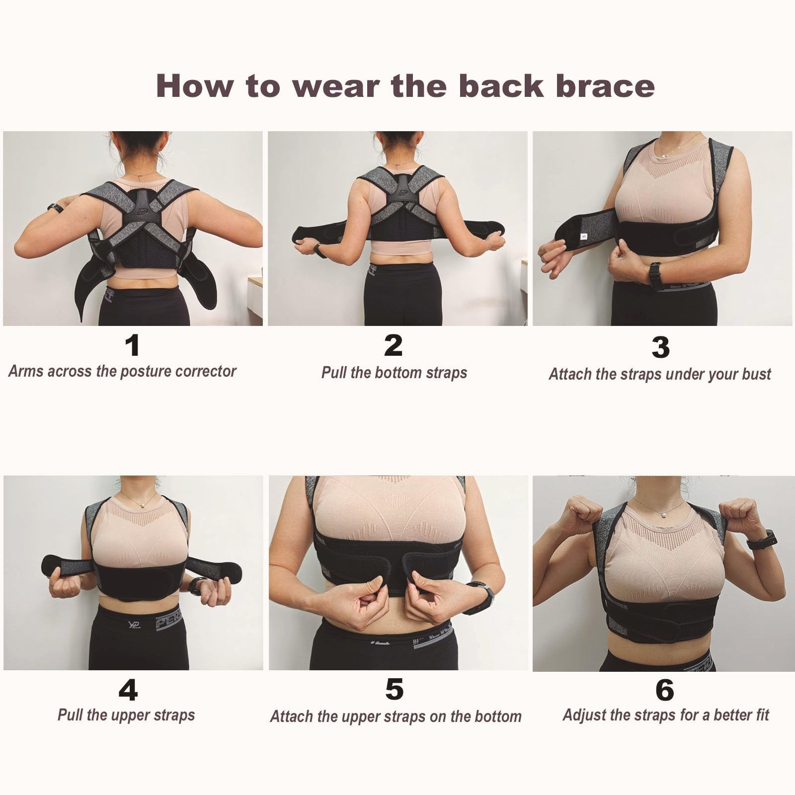 CMCOOPLX Posture Corrector for Women-Invisible Large, Gray And Black