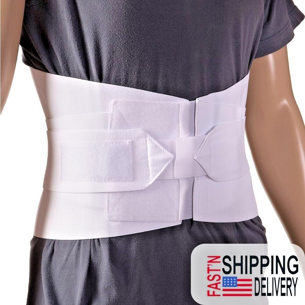 White Lower Back Pain Relief Lumbar Brace Waist Support Orthopedic Elastic Belt