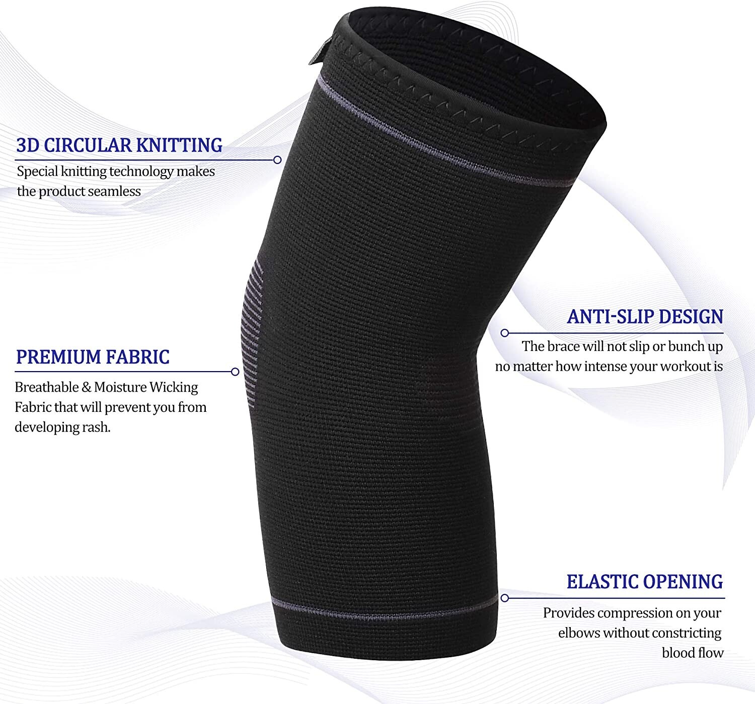 Protle Elbow Brace Compression Support Sleeve Pain Relief &Inflammation (Medium)