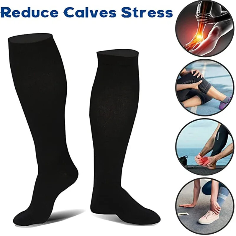 3 Pair Compression Socks unisex anti Fatigue Pain Relief 20-30 Mm hg