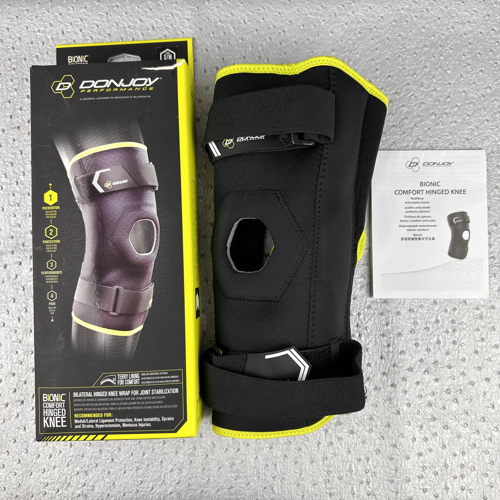DonJoy Performance Bionic Comfort Hinged Knee Brace S/M Patella Stabilization