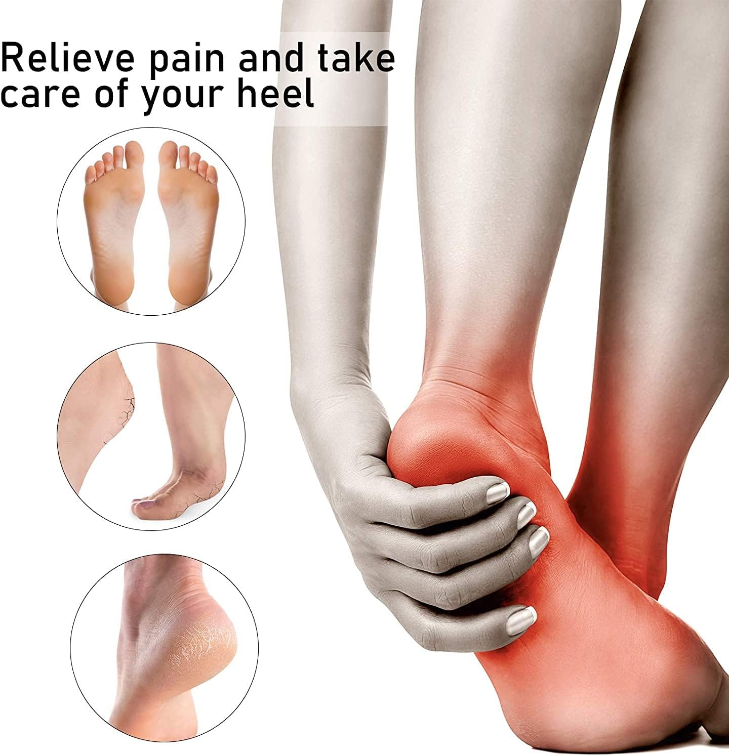 Plantar Fasciitis Heel Cups, Heel Pain Heel Spur Cracked Heels for Women and Men