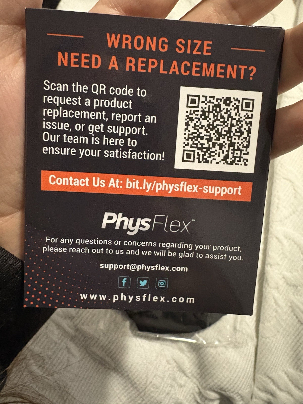 PhysFlex Compression Foot Sleeve Arch Support Breathable Black Size M