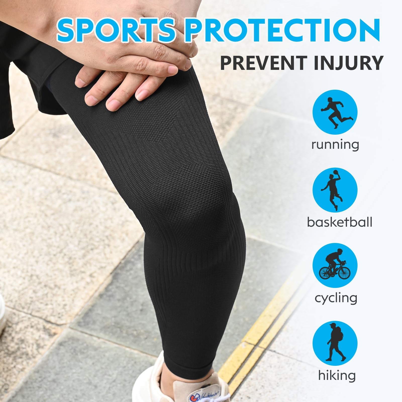 Full Leg Compression Sleeves, Unisex, Thigh High Compression Stocking 20-30mm…