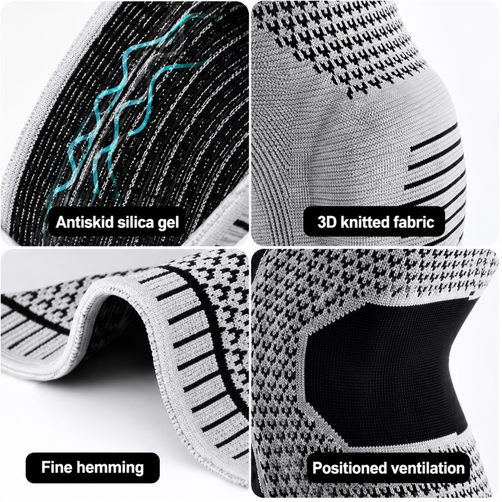 Knee Sleeves Compression Brace Support Sport Joint Injury Pain Arthritis Relief