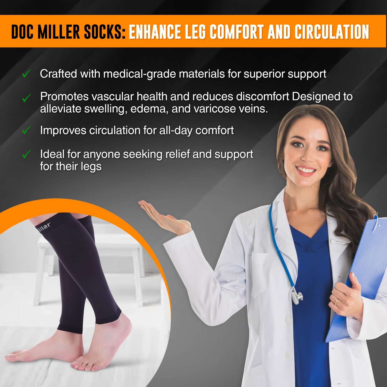 Premium Calf Compression Sleeve 1 Pair 20-30mmHg Graduated Support for Sports…