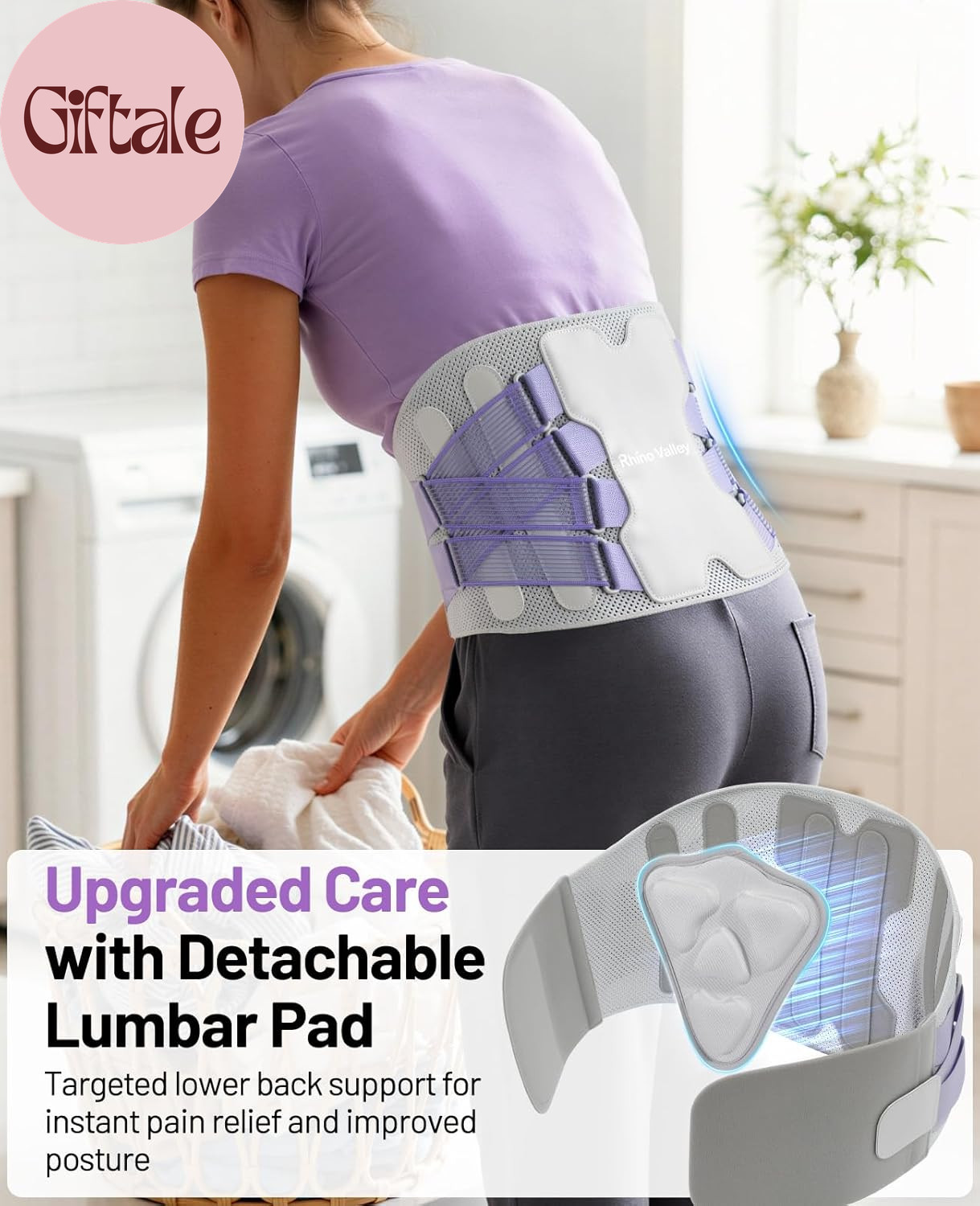 Back Brace for Women, Support Brace for Lower Back Pain Relief, Adjustable Lumba