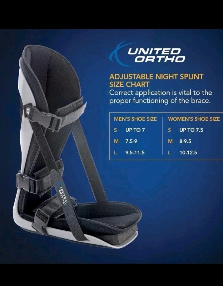 United Ortho Plantar Fasciitis Adjustable Leg Support Brace Large (LG) L or R