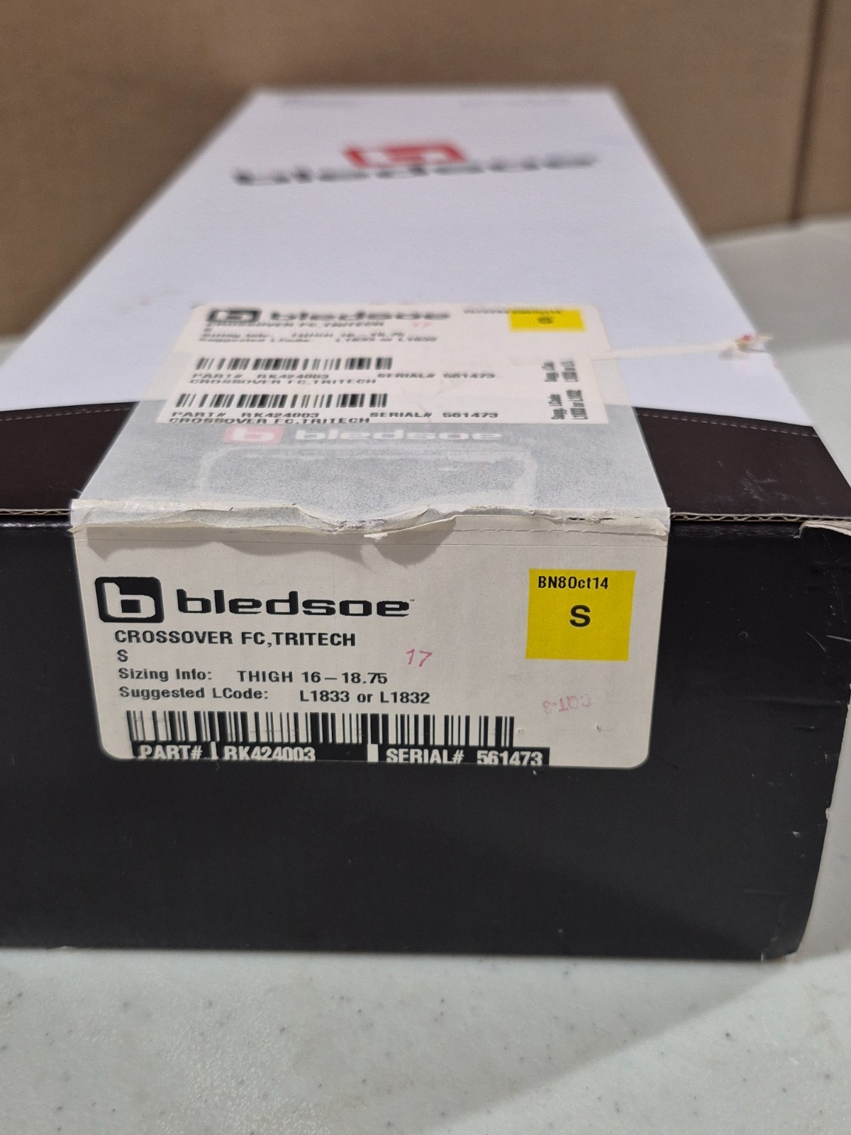 Bledsoe Crossover FC Tritech S, Front Closure, 16″ – 18.75, never used