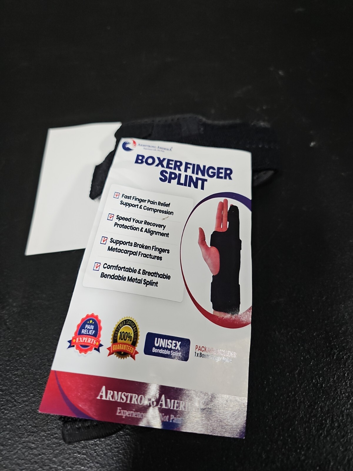 Armstrong Amerika Boxer Finger Splint NEW WITHOUT BOX