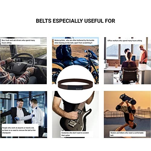 Buckle-Free Belt | Men and Women | Metal-Free Belt 4XL (46” – 47” waist) Black