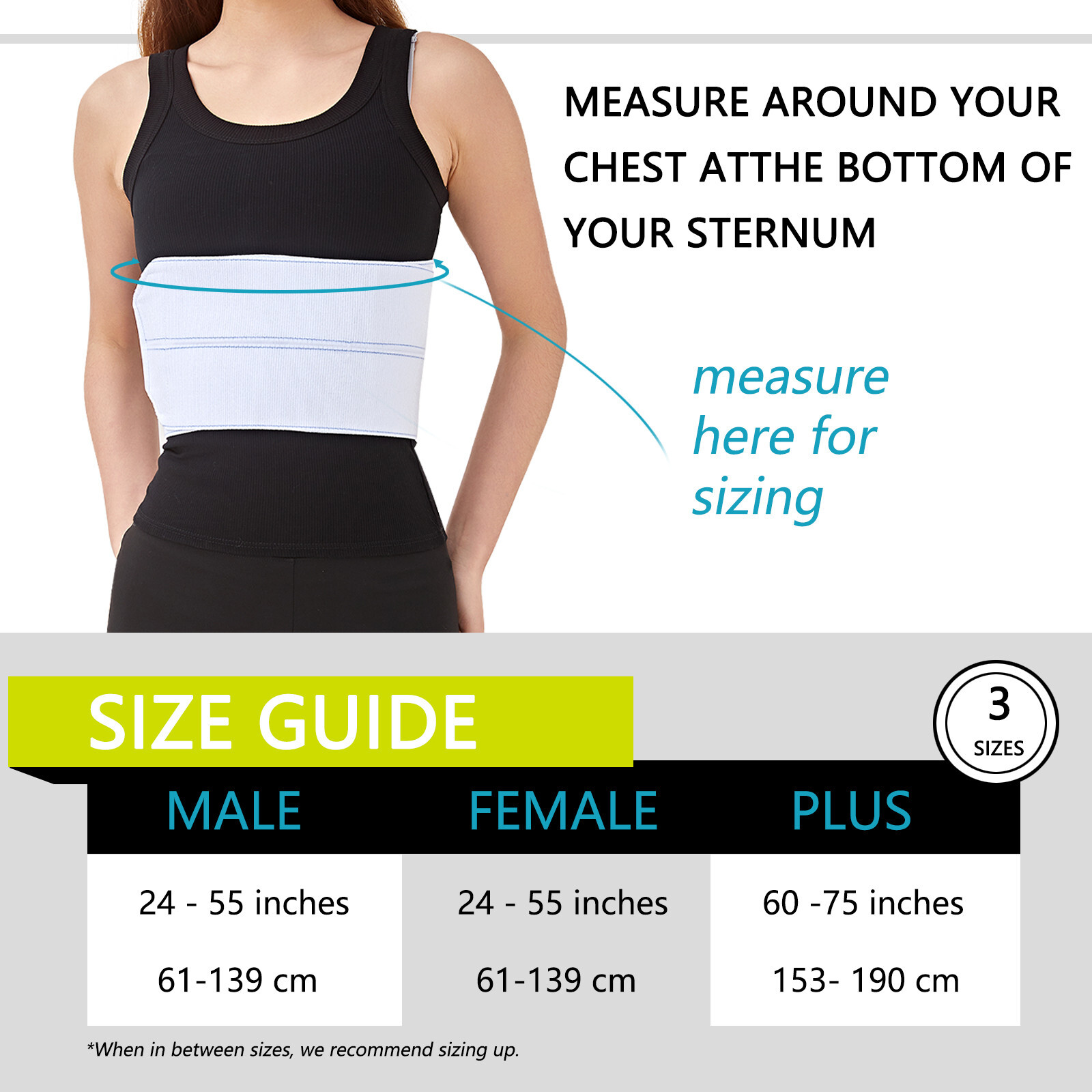 Broken Rib Brace Cracked Ribs Abdominal Binder Back Support Belt