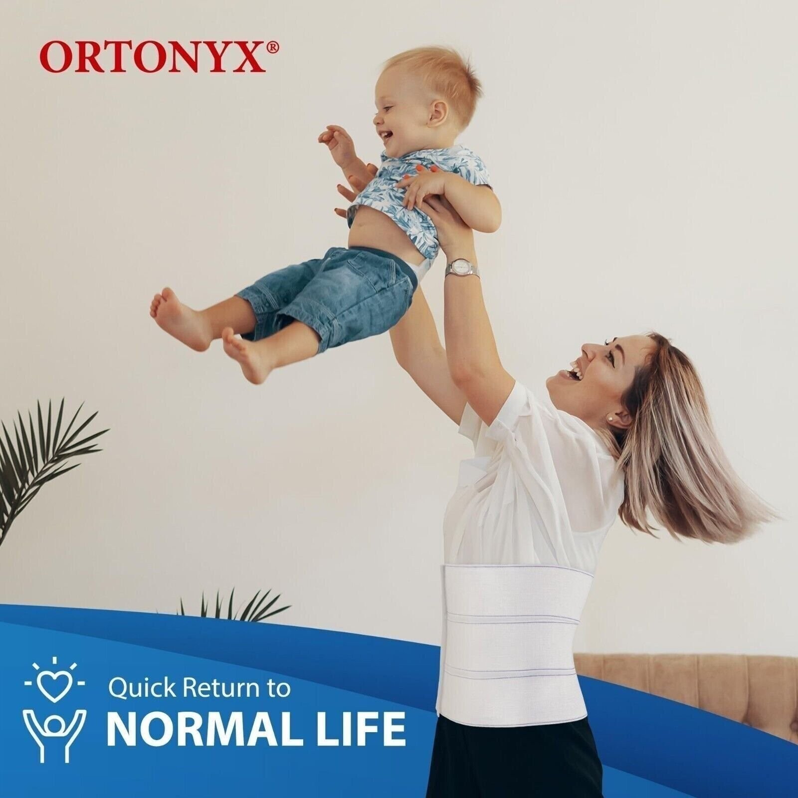 ORTONYX 9″ 3-panel Abdominal Binder for Men and Women/Postpartum Post-operative