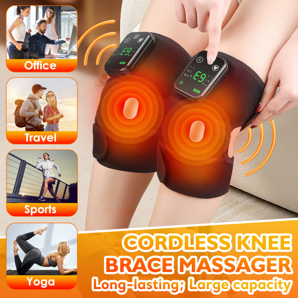 Electric Knee Massager with Heat Vibration, Heating Pad for Knee Shoulder Elbow