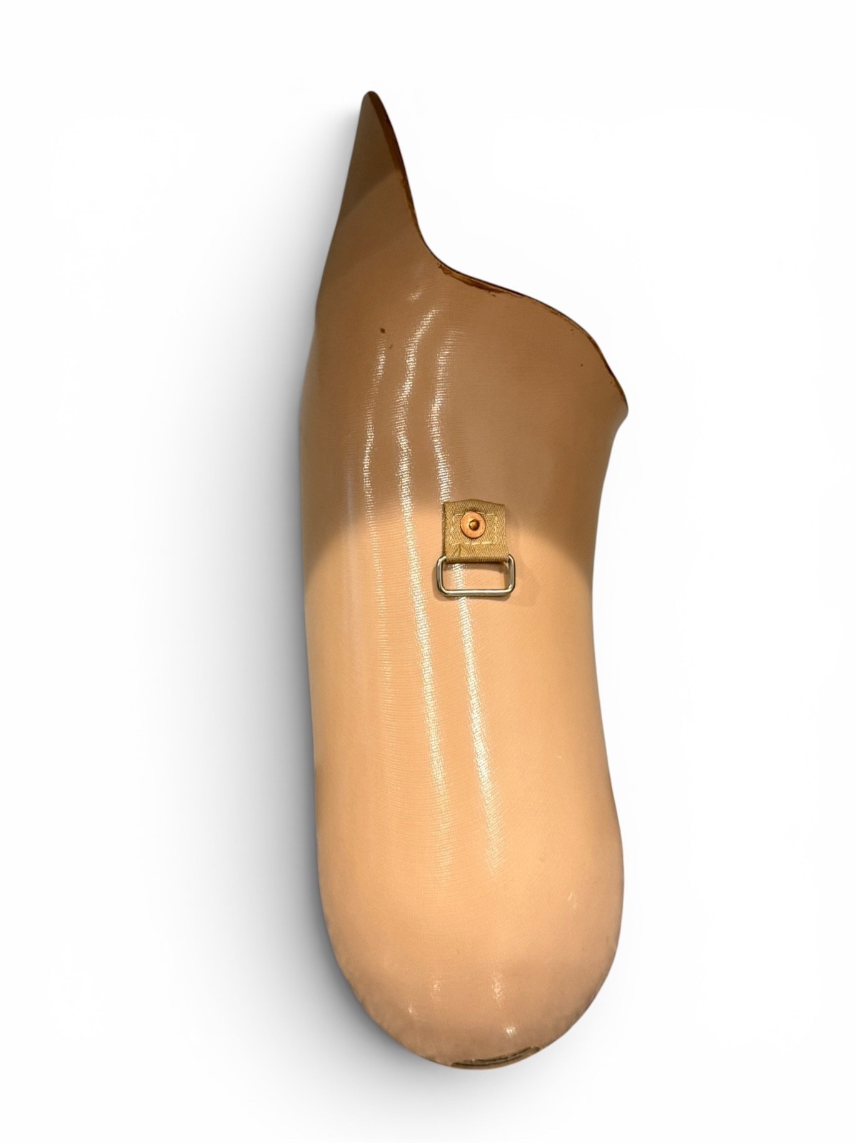 Right above the knee prosthetic socket. Not for medical use.