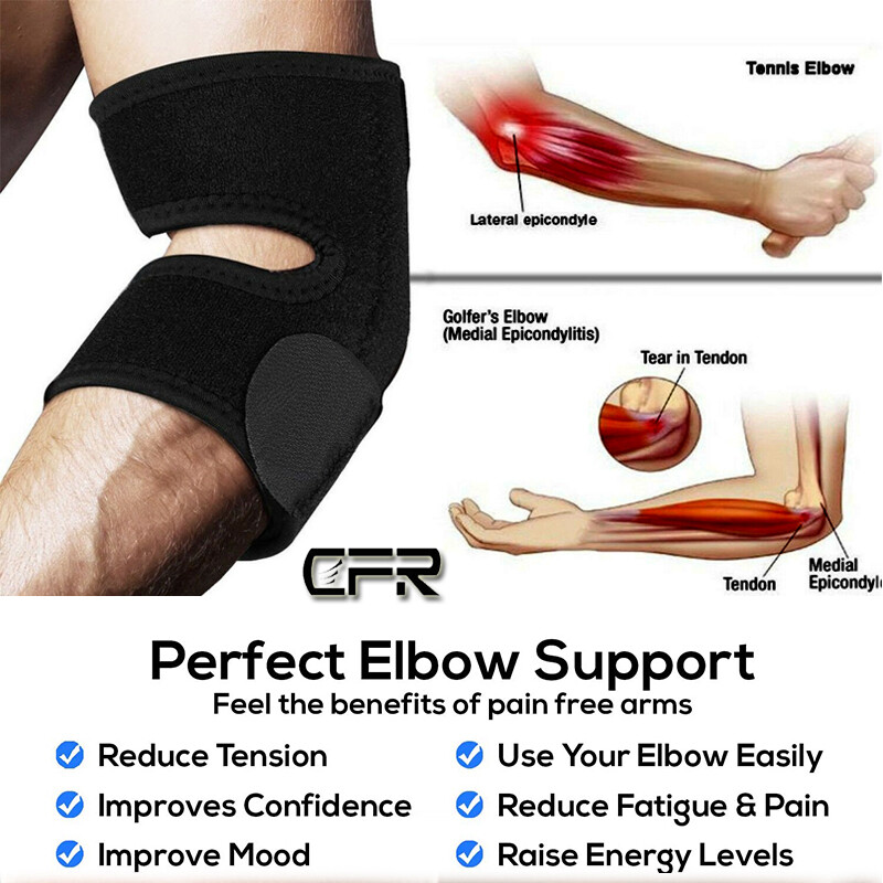 Adjustable Elbow Brace Support Sleeve Arthritis Tendonitis Arm Joint Pain Relief