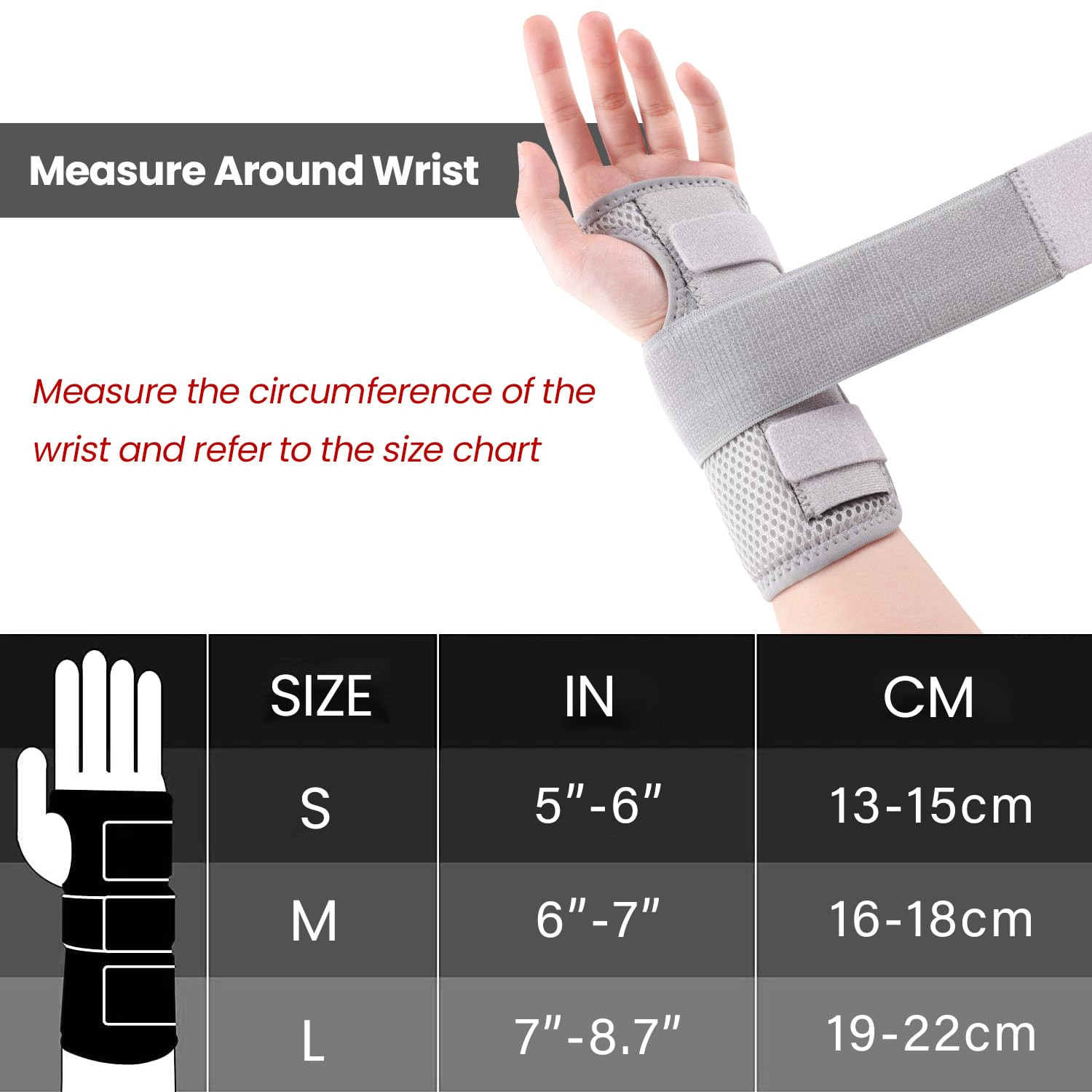 Carpal Tunnel Wrist Brace Night Support with Splints Right Hand, Hand Brace for