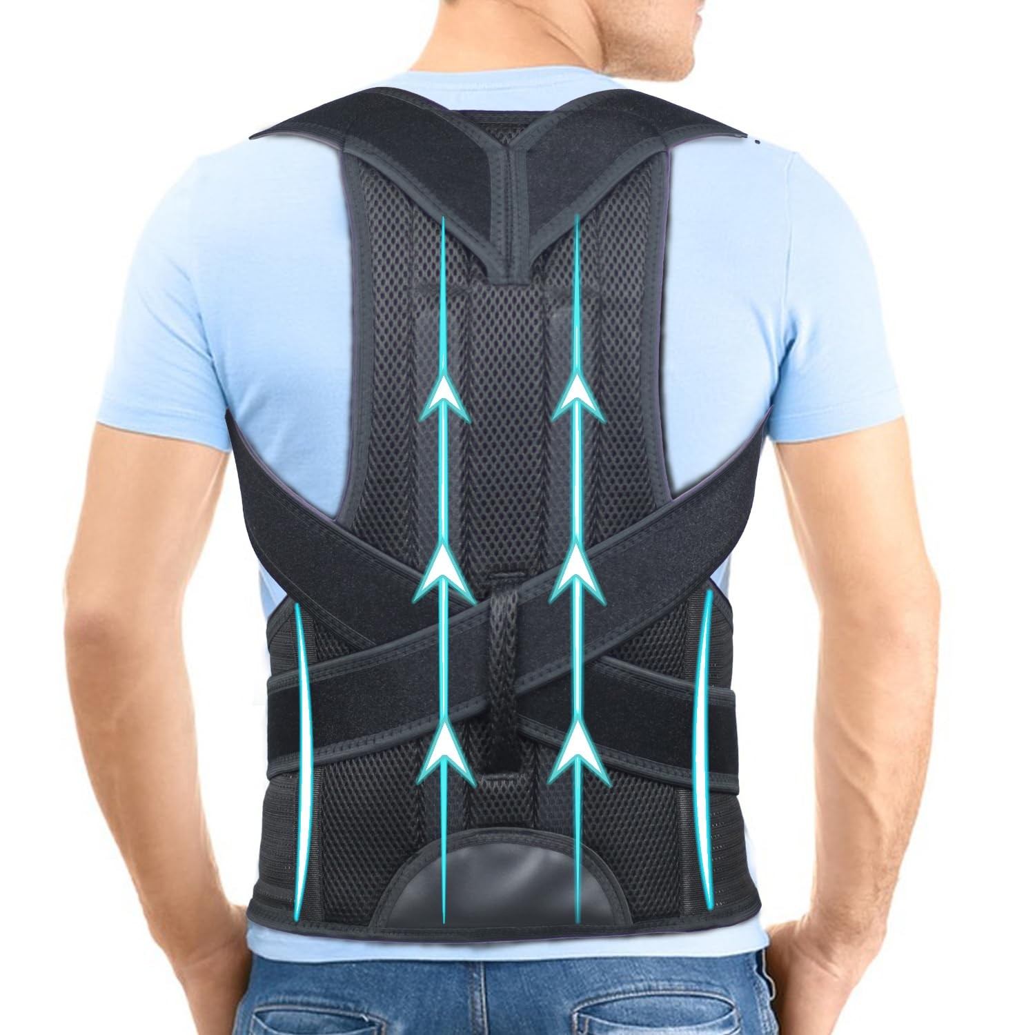Posture Corrector for Men and – Back Brace Full Back Straightener for Hunchba…