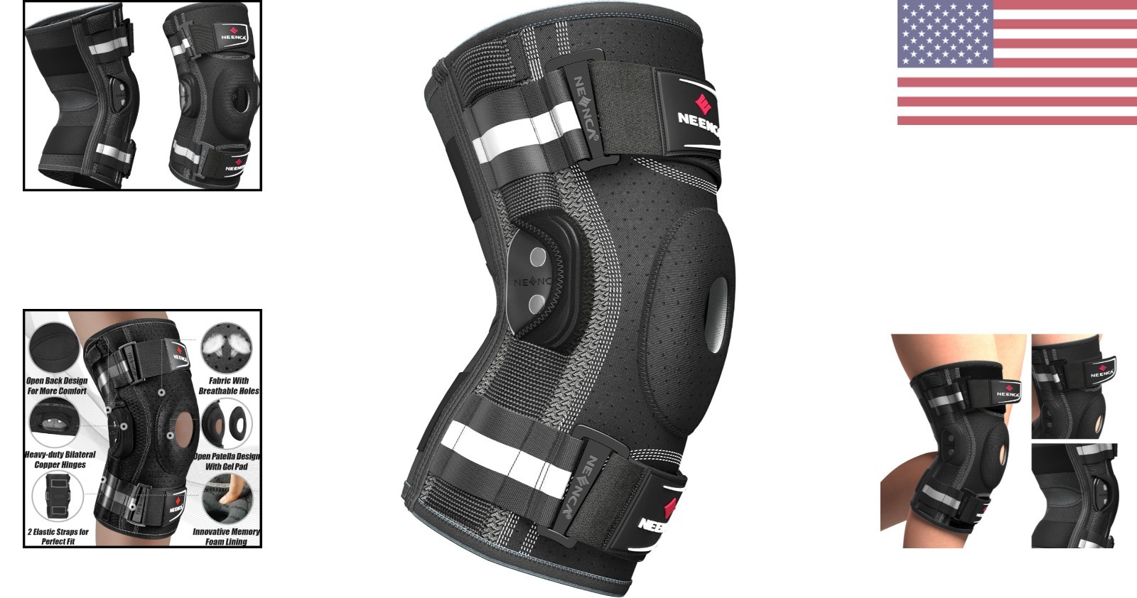 Medical Knee Brace for Sports & Recovery – Hinged Design, Medium Size