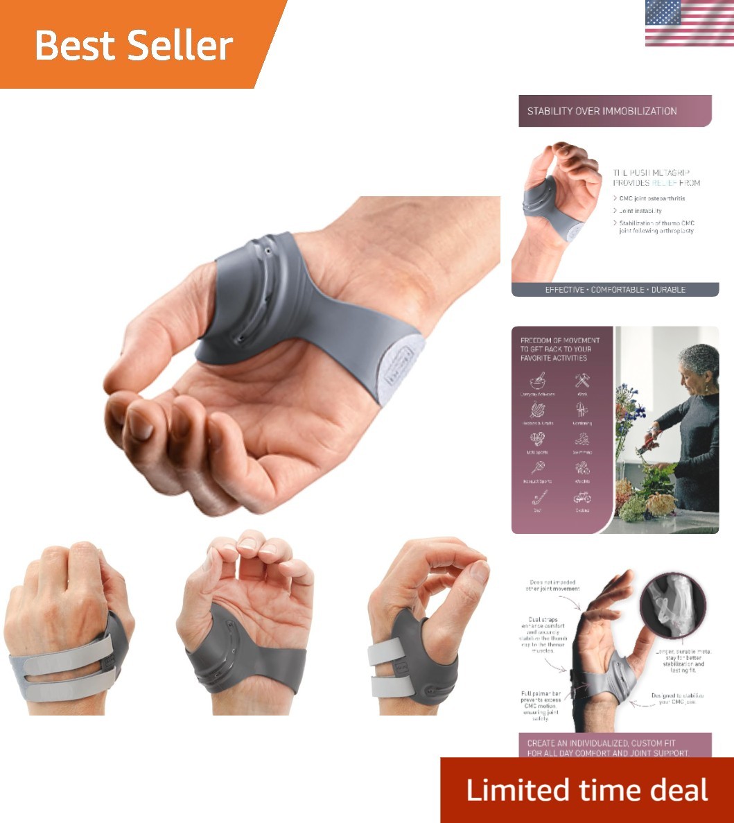 MetaGrip CMC Thumb Brace for Arthritis Relief – Adjustable & Comfortable, Small