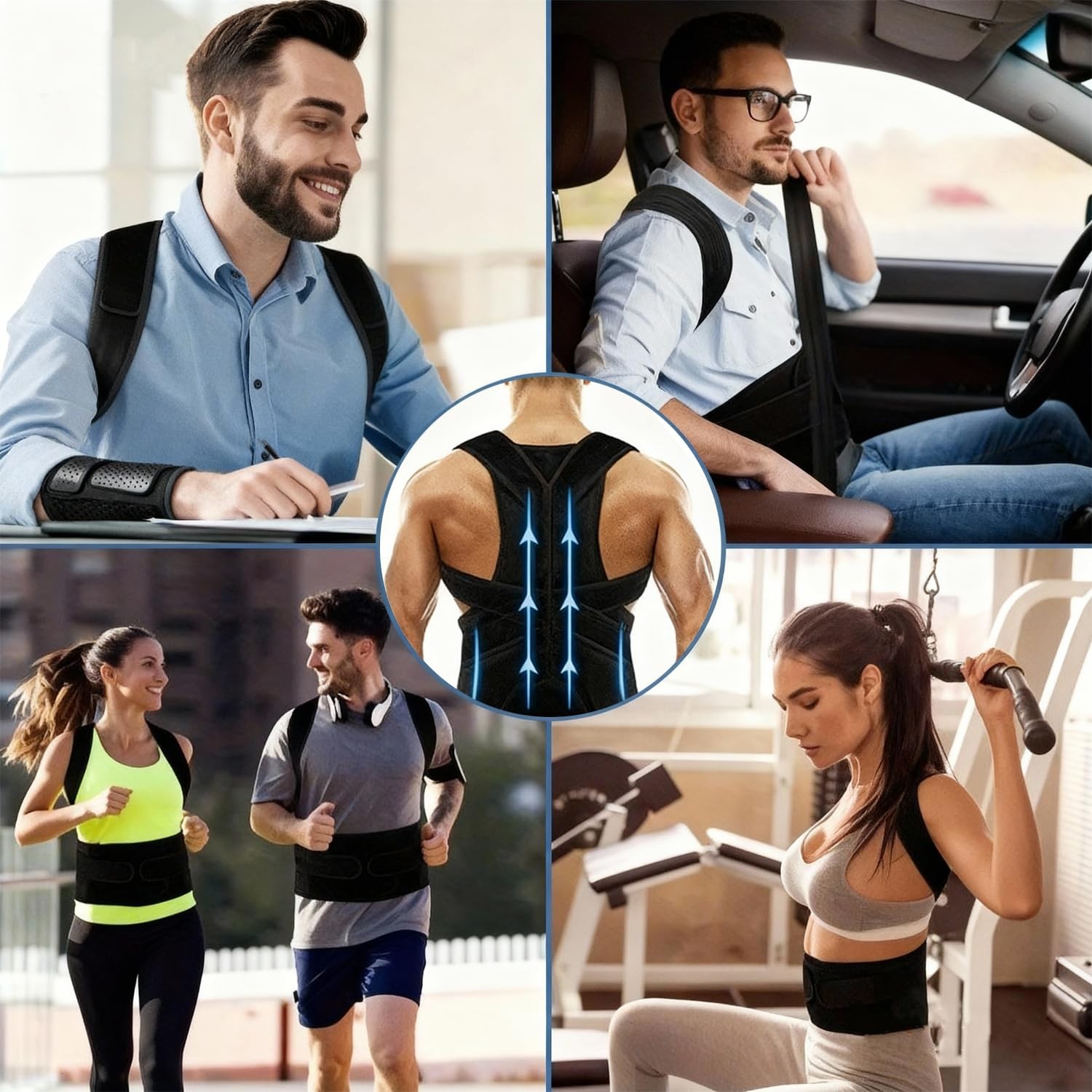 Realtop Upgraded Back Brace Posture Corrector, Adjustable Support L, Black