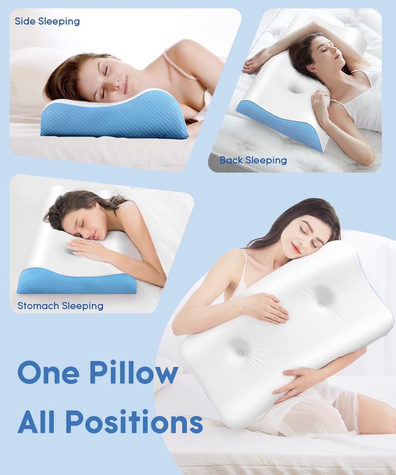 Cervical Pillow for Neck Pain Relief – Contour Pillow Memory Foam Pillows for…