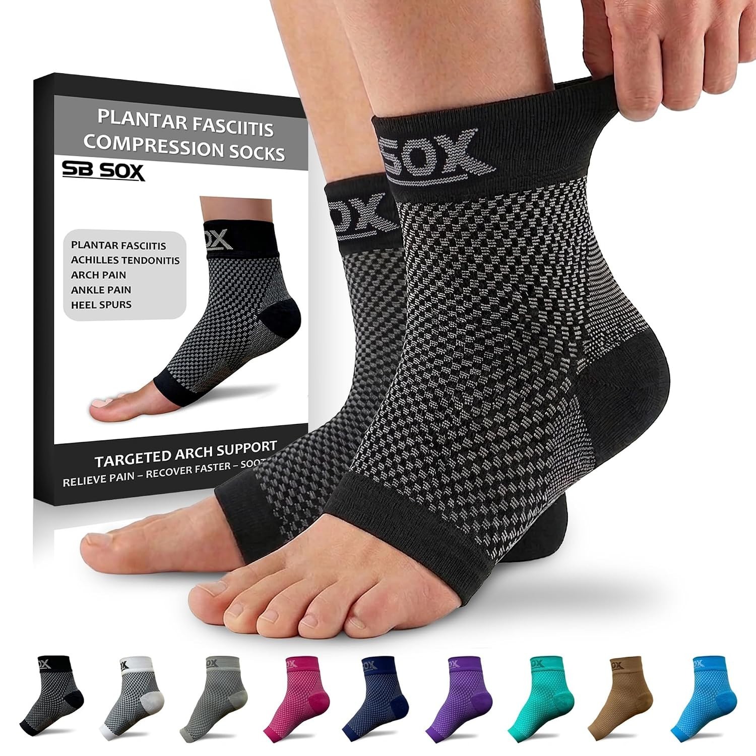 Toeless Ankle Compression Socks for All-Day Comfort and Foot Pain Relief (M)
